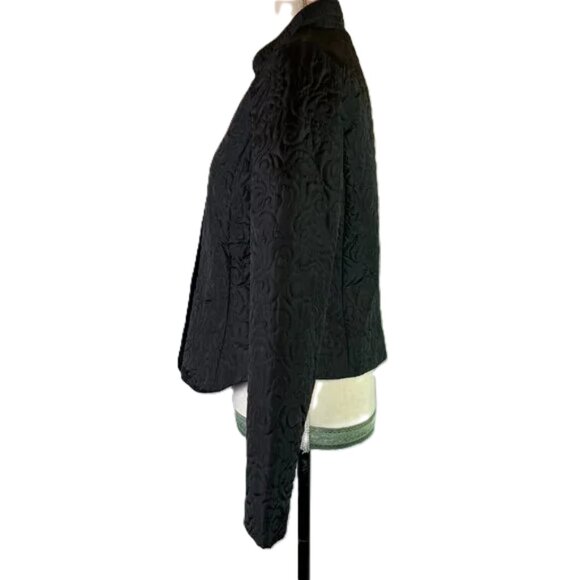 David Brooks Petite Black Cropped Quilted Puffer Jacket Lightweight Size 8P - Picture 3 of 15